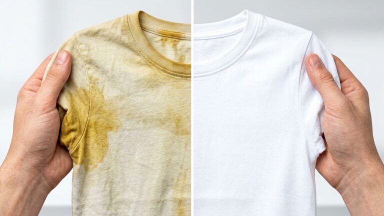 ¡No tires tus camisetas amarillentas! Echa ESTO al agua para recuperarlas